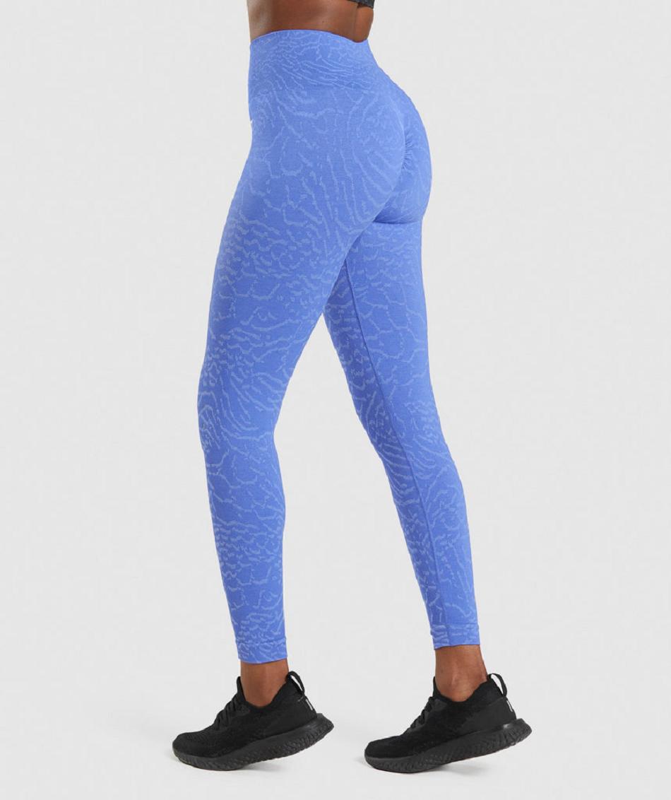 Leggins Gymshark Adapt Animal Seamless Mujer Azules | CO 2950PJJ